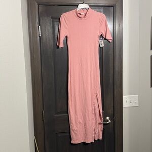 Open Edit Ribbed‎ pink maxi Dress. small